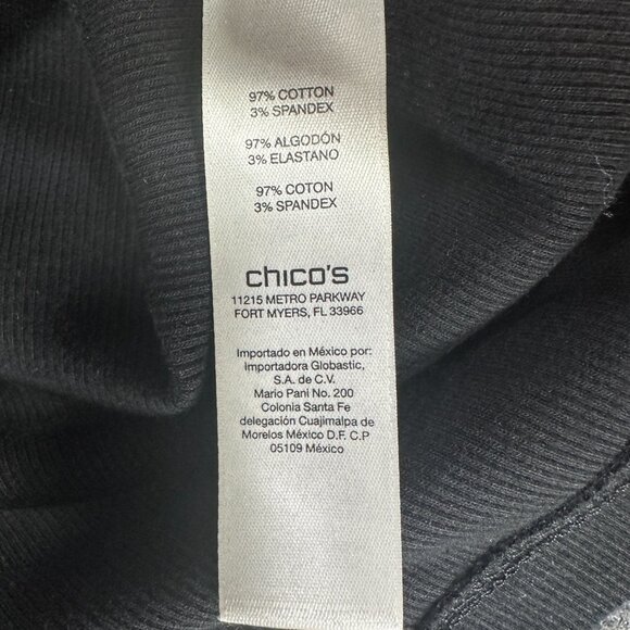 Chicos Top Womens Small The Ultimate Tee Sleeveless Black  Cotton Stretch Tank - Picture 4 of 6